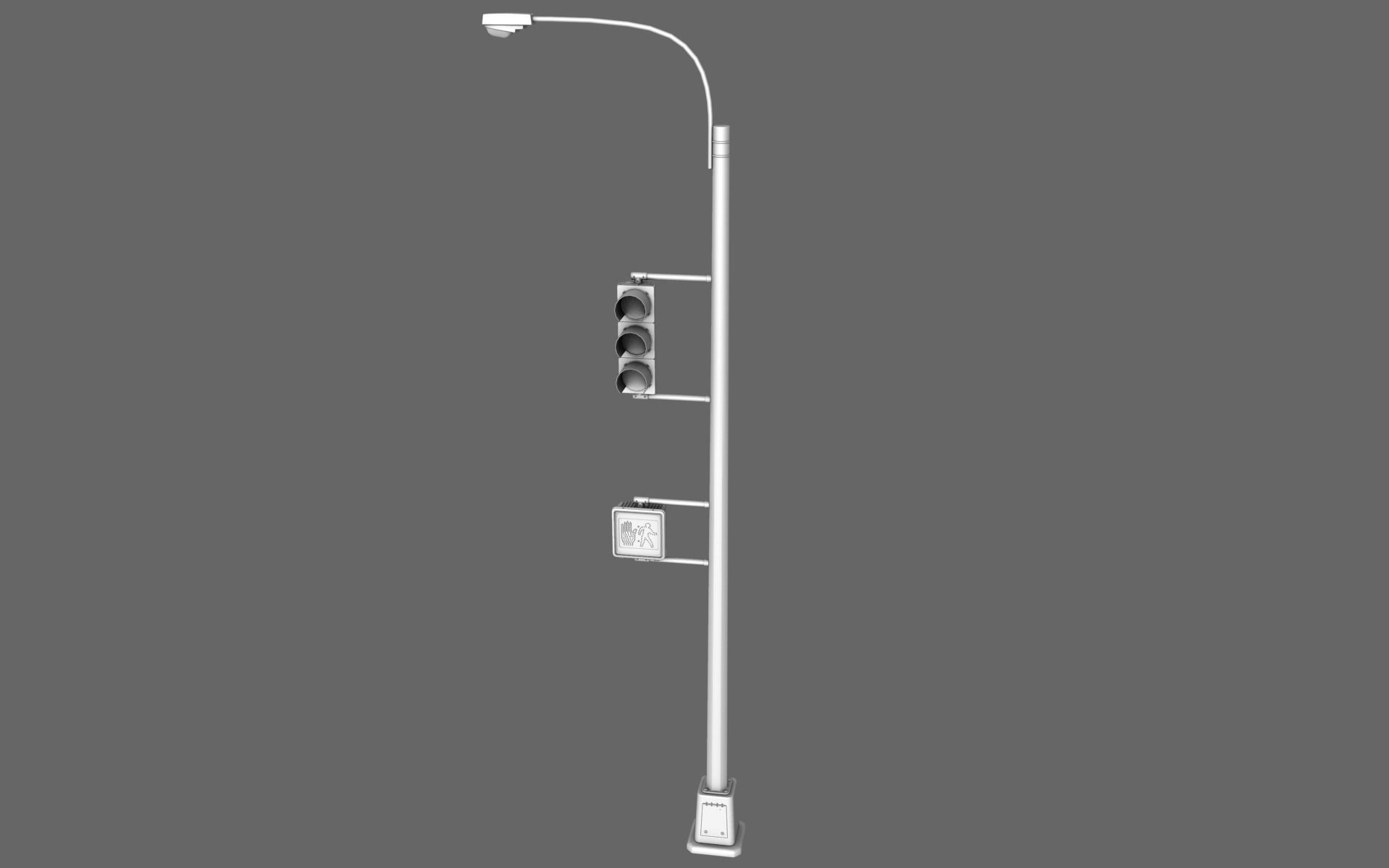 Traffic Light Lamp 3D model_8