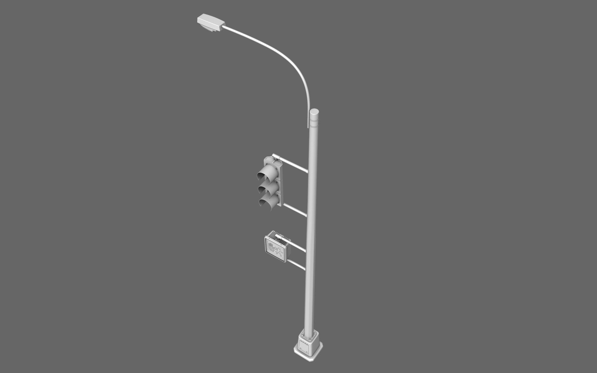 Traffic Light Lamp 3D model_2