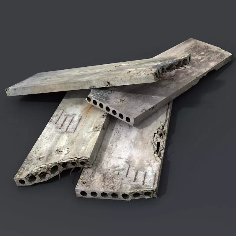 Concrete slabs Low-poly 3D model