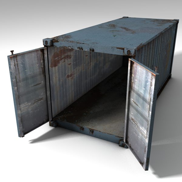 Low Poly Cargo Container Low-poly 3D model_2