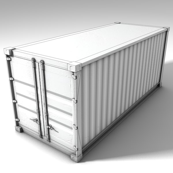 Low Poly Cargo Container Low-poly 3D model_4