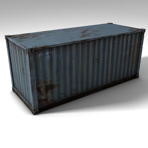 Low Poly Cargo Container Low-poly 3D model_1