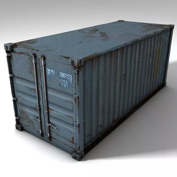 Low Poly Cargo Container Low-poly 3D model_0