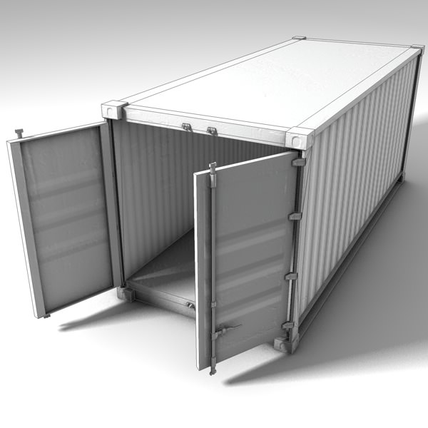 Low Poly Cargo Container Low-poly 3D model_5