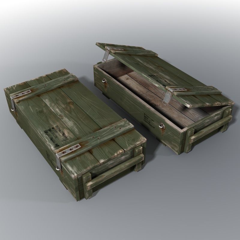 Ammo crate Low-poly 3D model_1