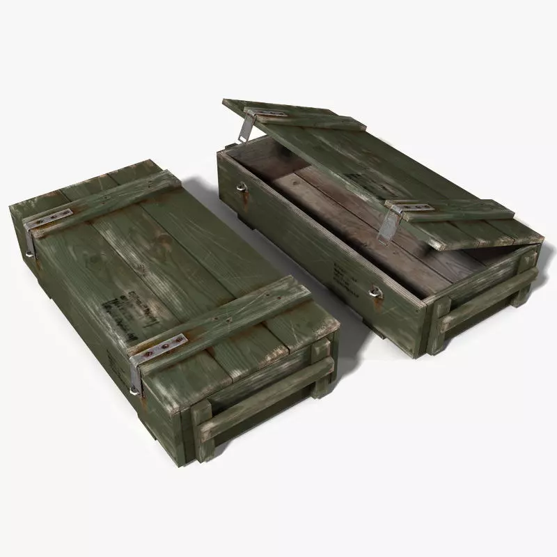 Ammo crate Low-poly 3D model_0