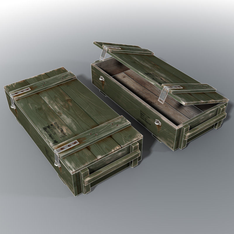 Ammo crate Low-poly 3D model_5