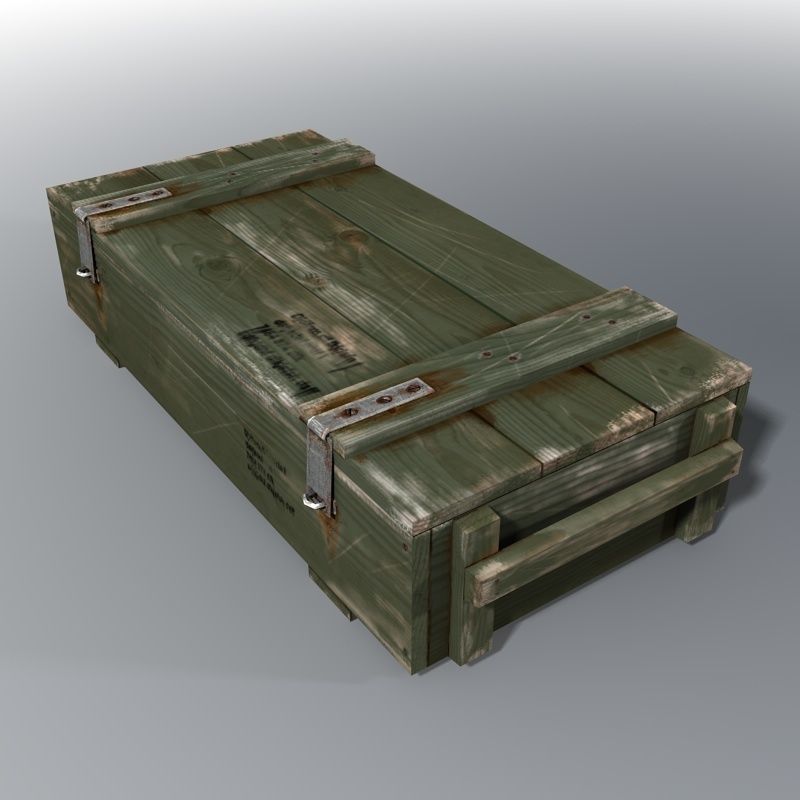 Ammo crate Low-poly 3D model_6