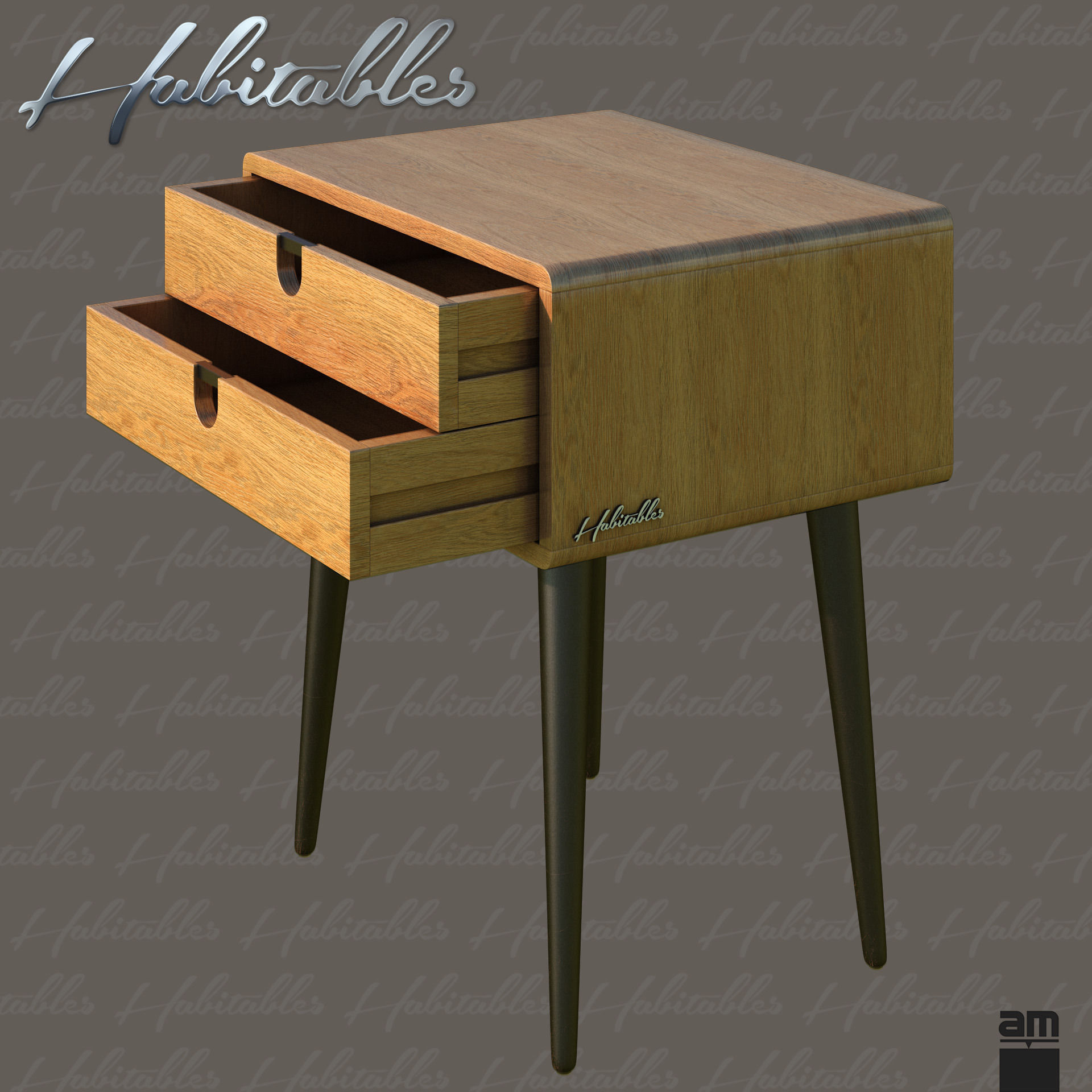 Night Table Retro from Habitables 3D model_5