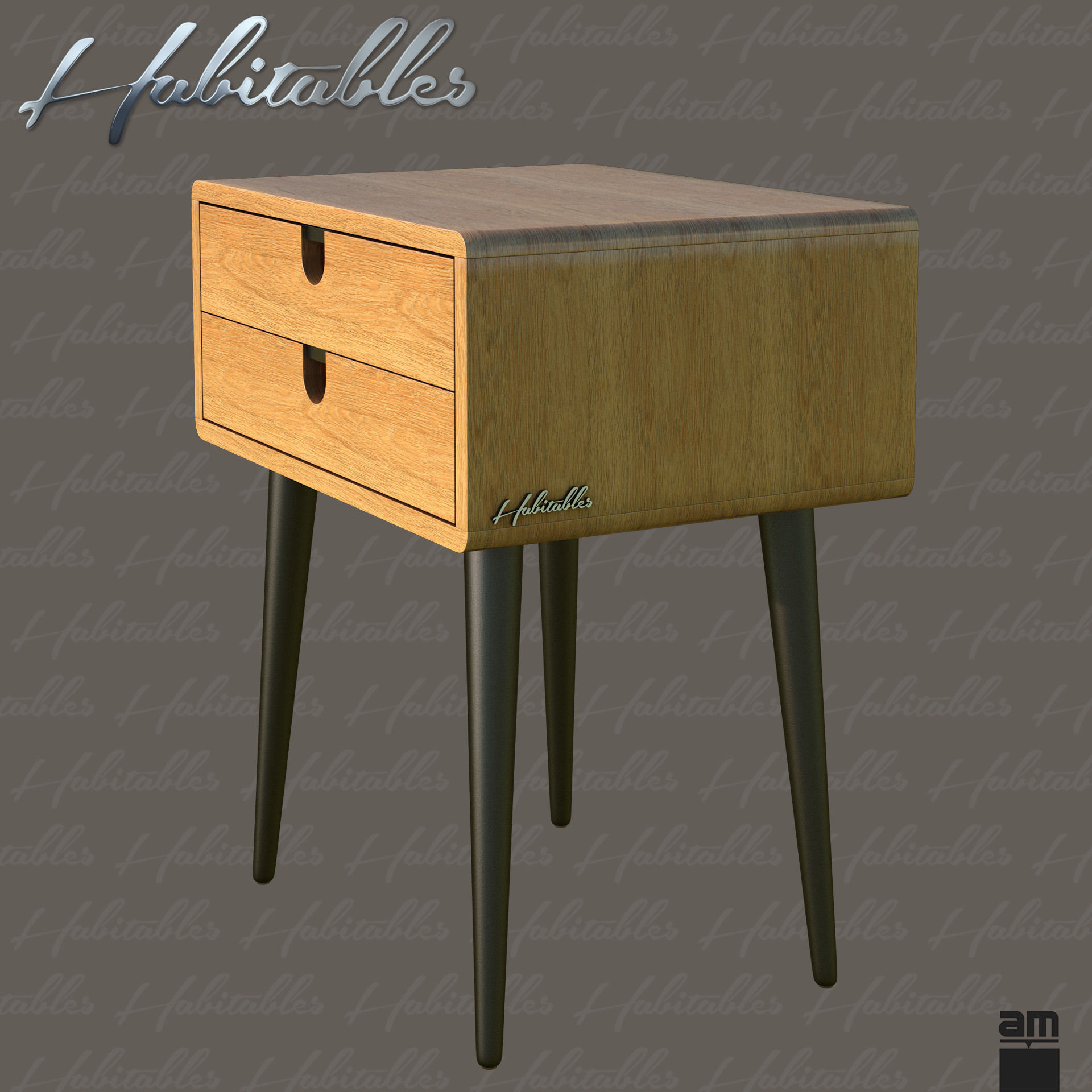 Night Table Retro from Habitables 3D model_4
