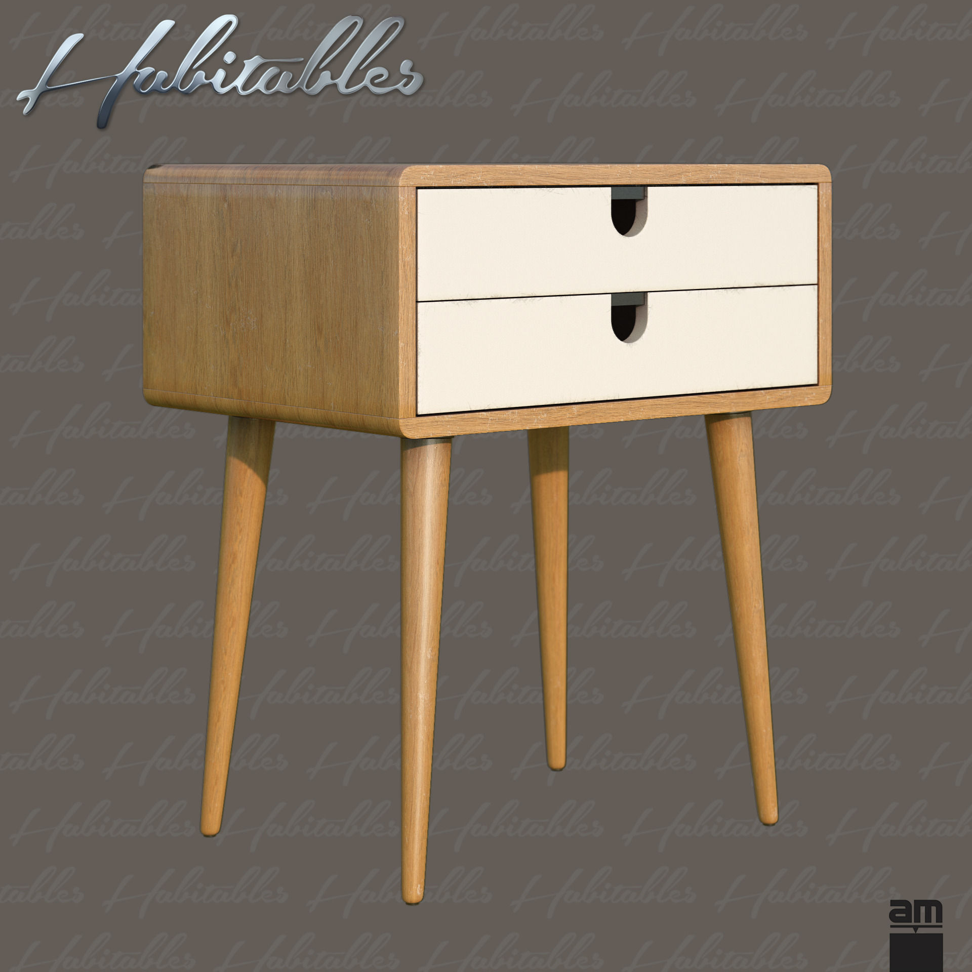 Night Table Retro from Habitables 3D model_1