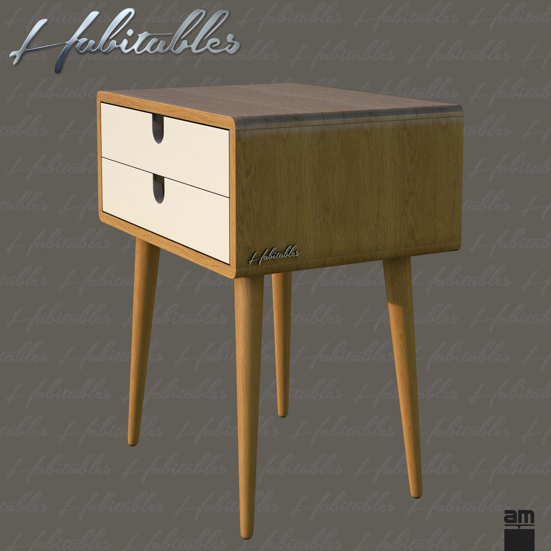 Night Table Retro from Habitables 3D model_2