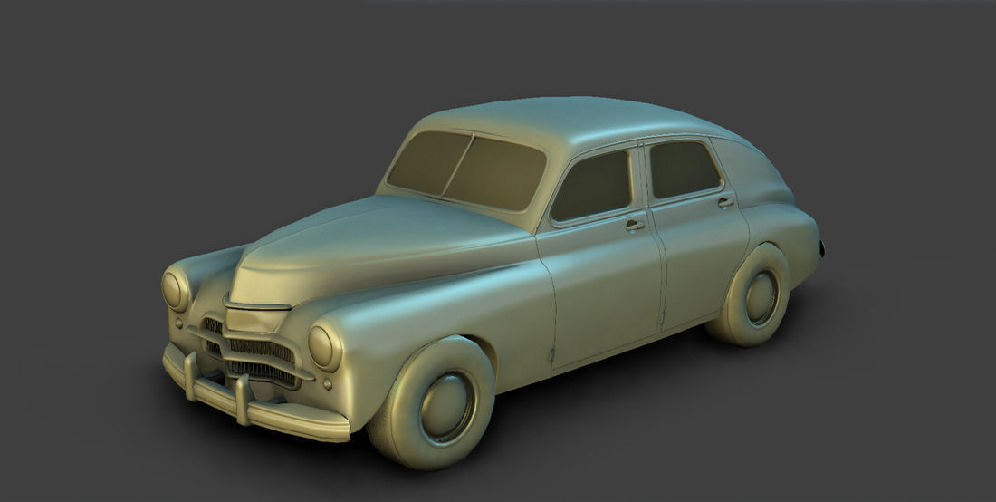 Old Rusted Car Low-poly 3D model_3