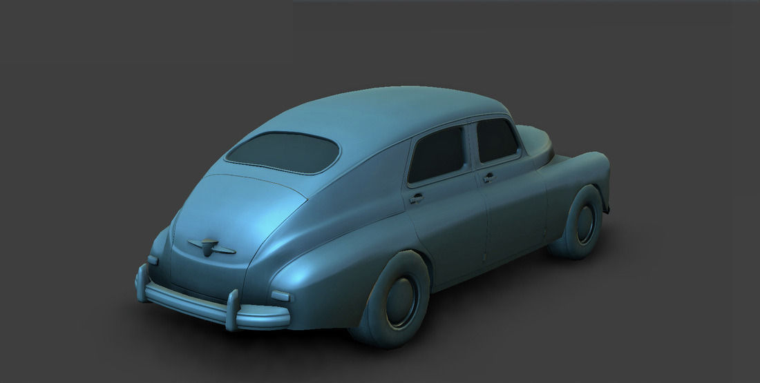 Old Rusted Car Low-poly 3D model_4