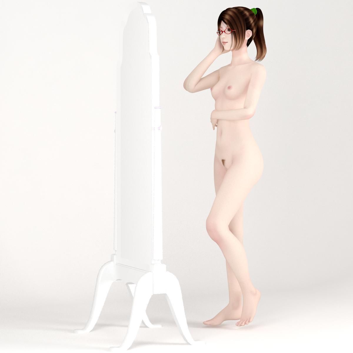 Natsumi dress pose 05 3D model_4