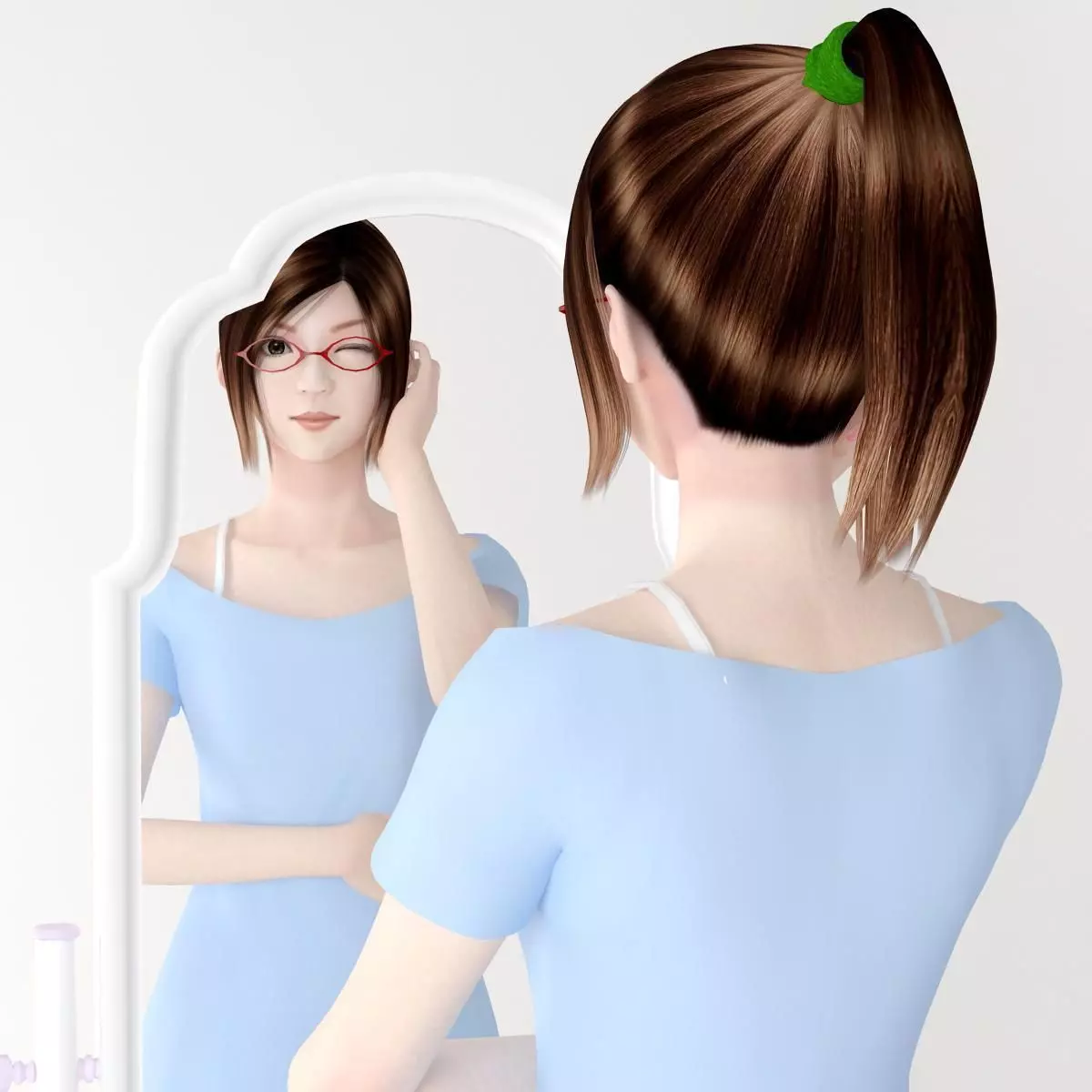Natsumi dress pose 05 3D model_0