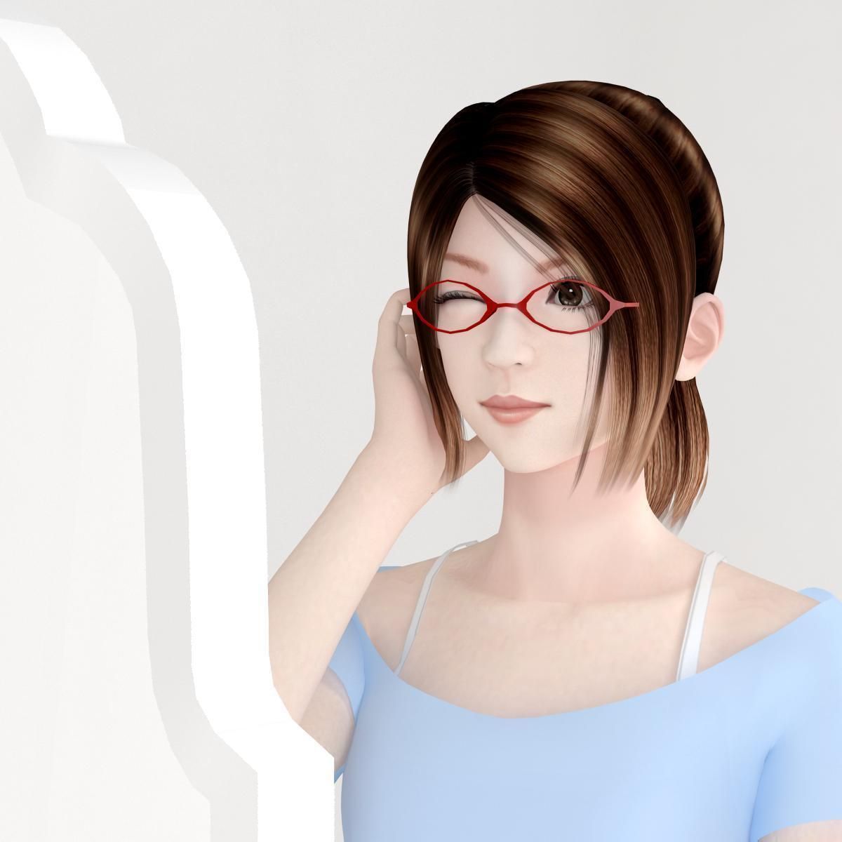 Natsumi dress pose 05 3D model_1