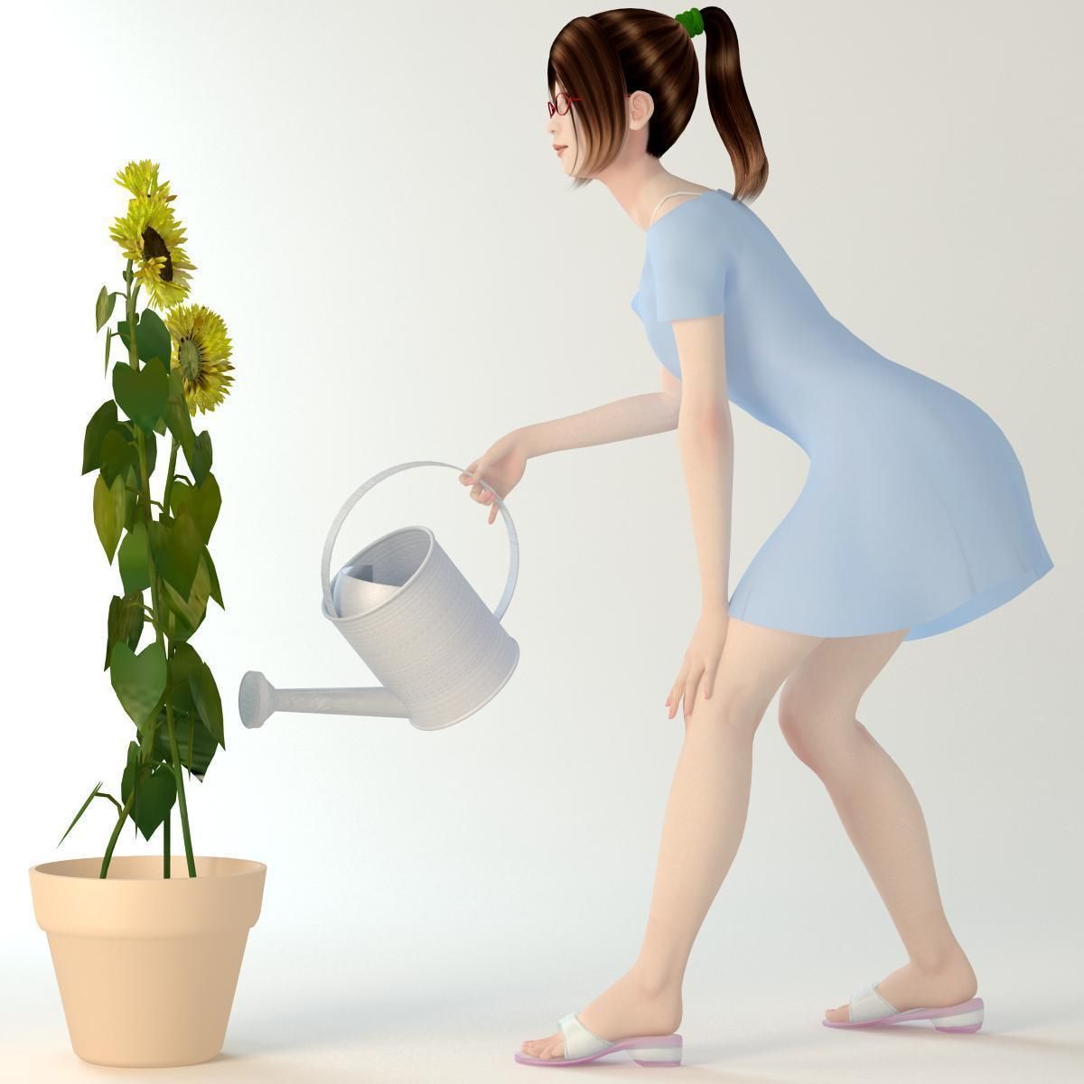 Natsumi dress pose 06 3D model_5