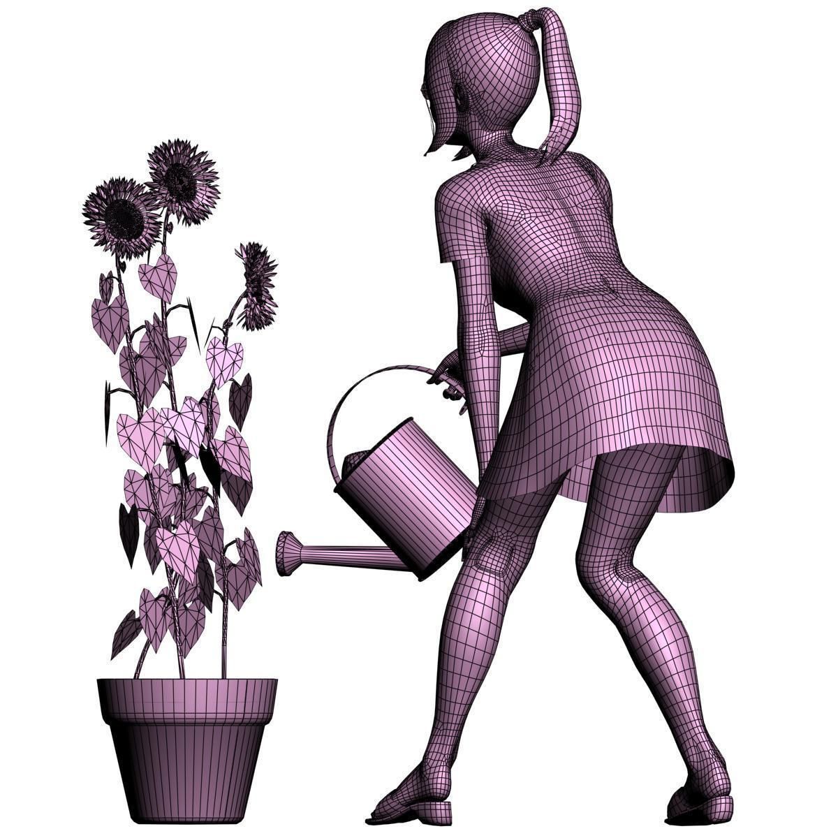 Natsumi dress pose 06 3D model_12