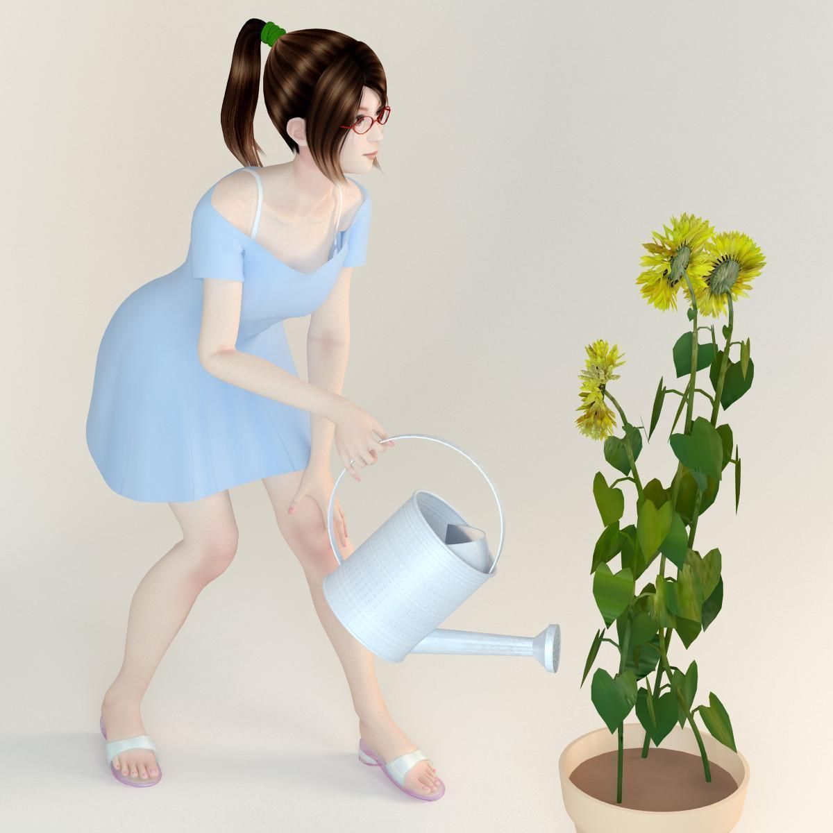 Natsumi dress pose 06 3D model_8