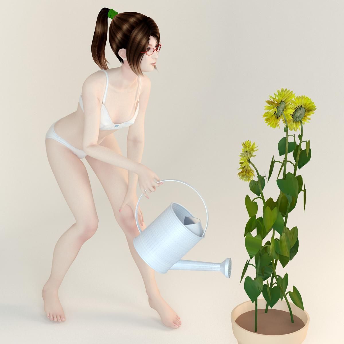 Natsumi dress pose 06 3D model_9