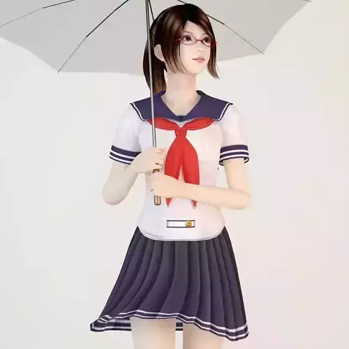 Natsumi schoolgirl pose 05