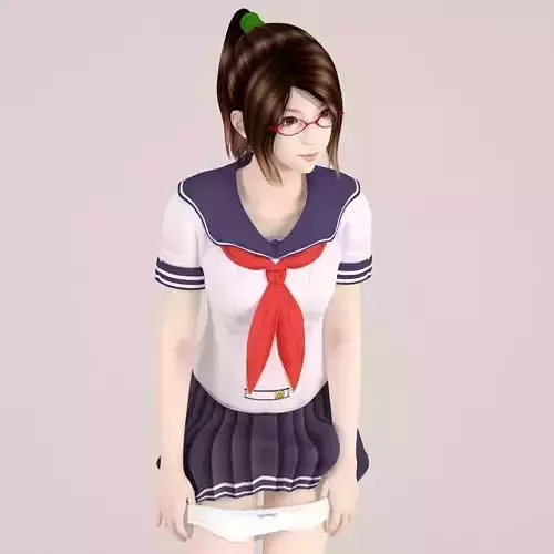 Natsumi schoolgirl pose 06