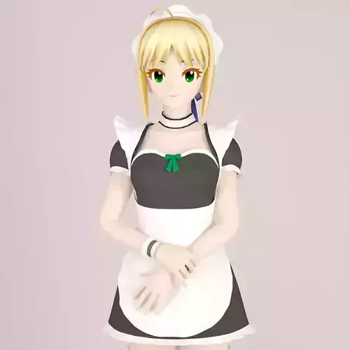 Saber maid pose 01