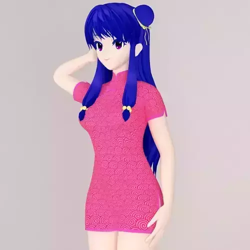 Shampoo toon girl pose 01 3D model
