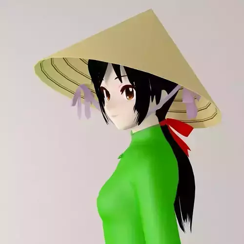 Vietnamchan toon girl pose 01 3D model