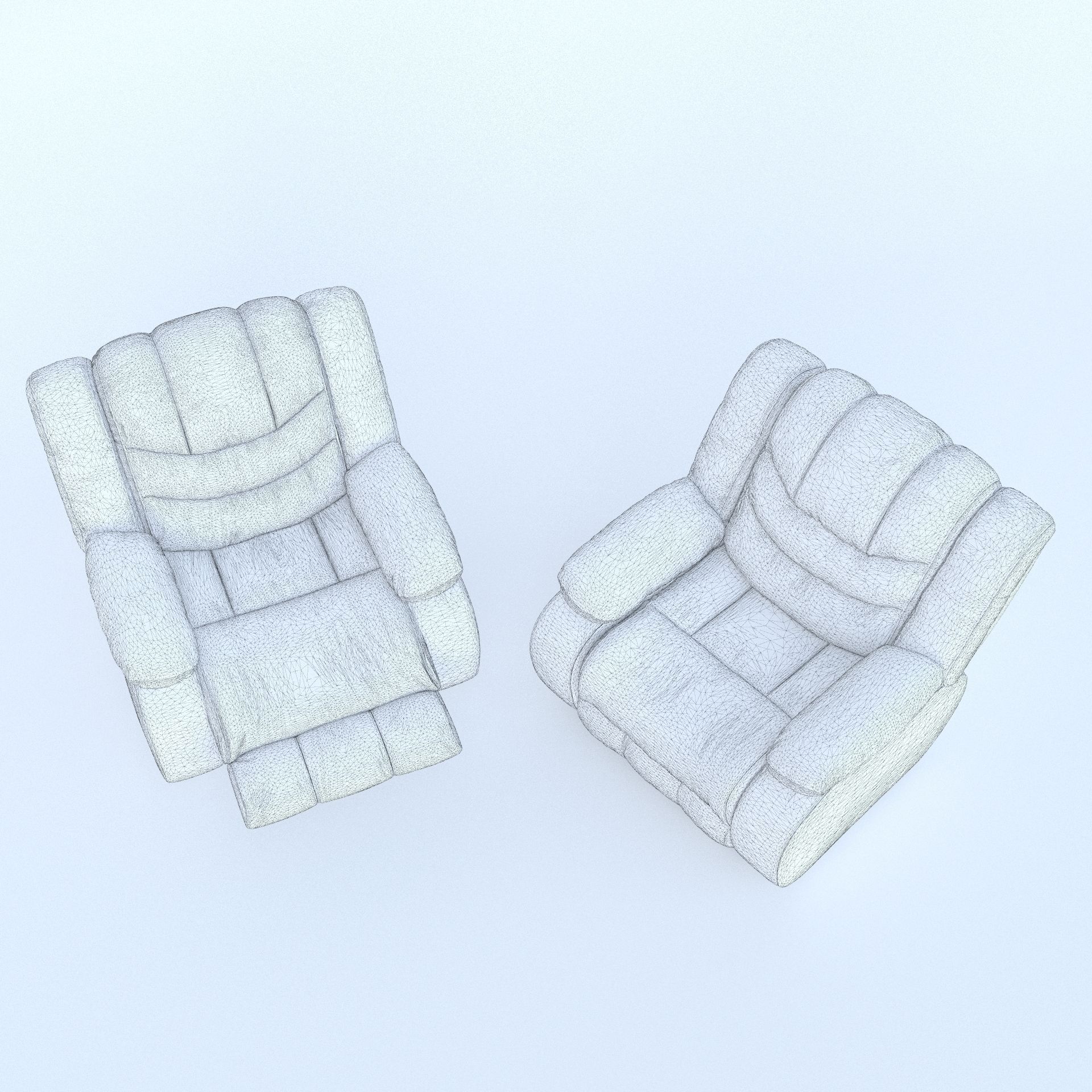 Ashley Revolution Burgundy Two Armchairs 3D model_8