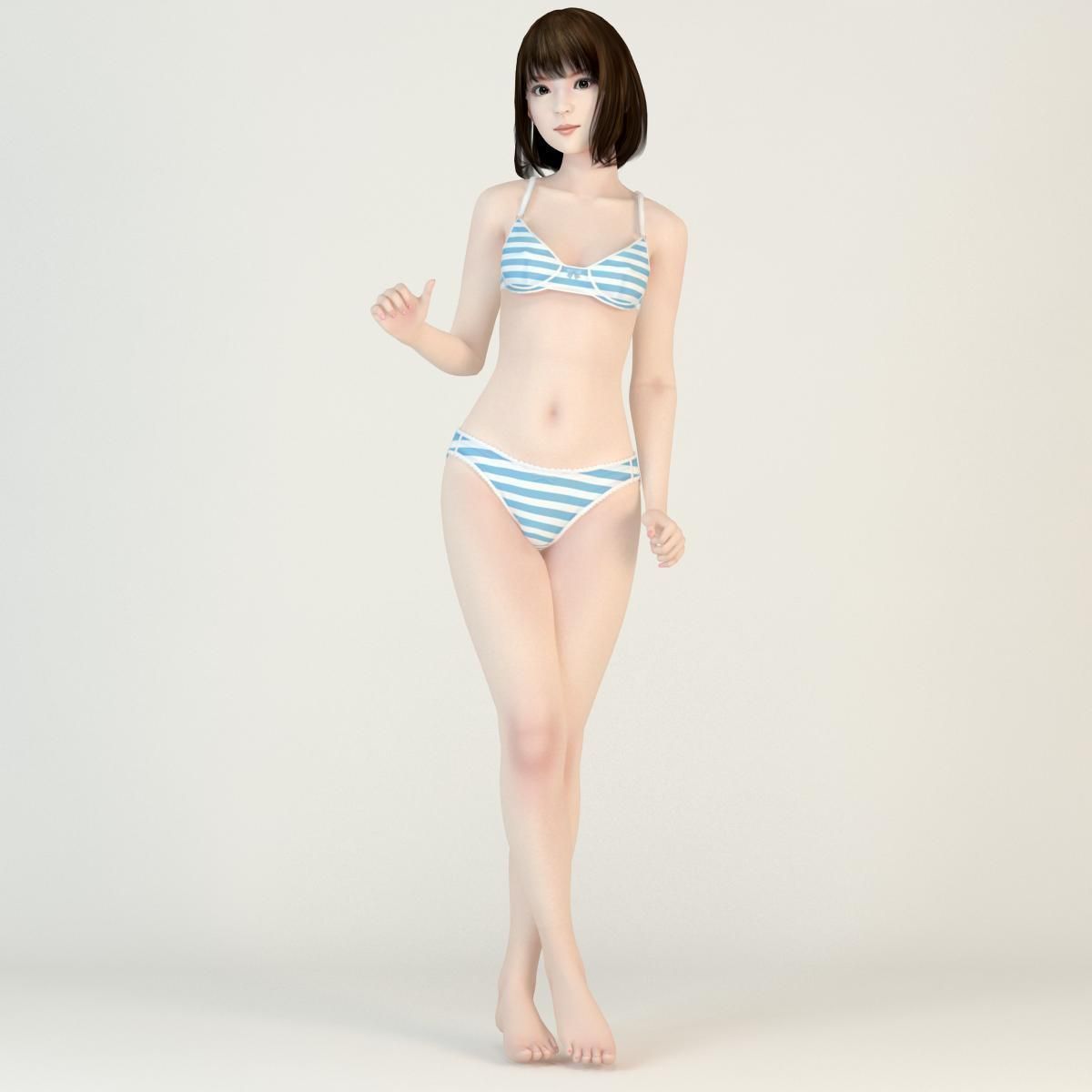 Mariko dress pose 03 3D model_3