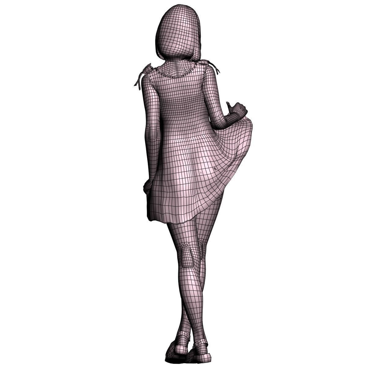 Mariko dress pose 03 3D model_13