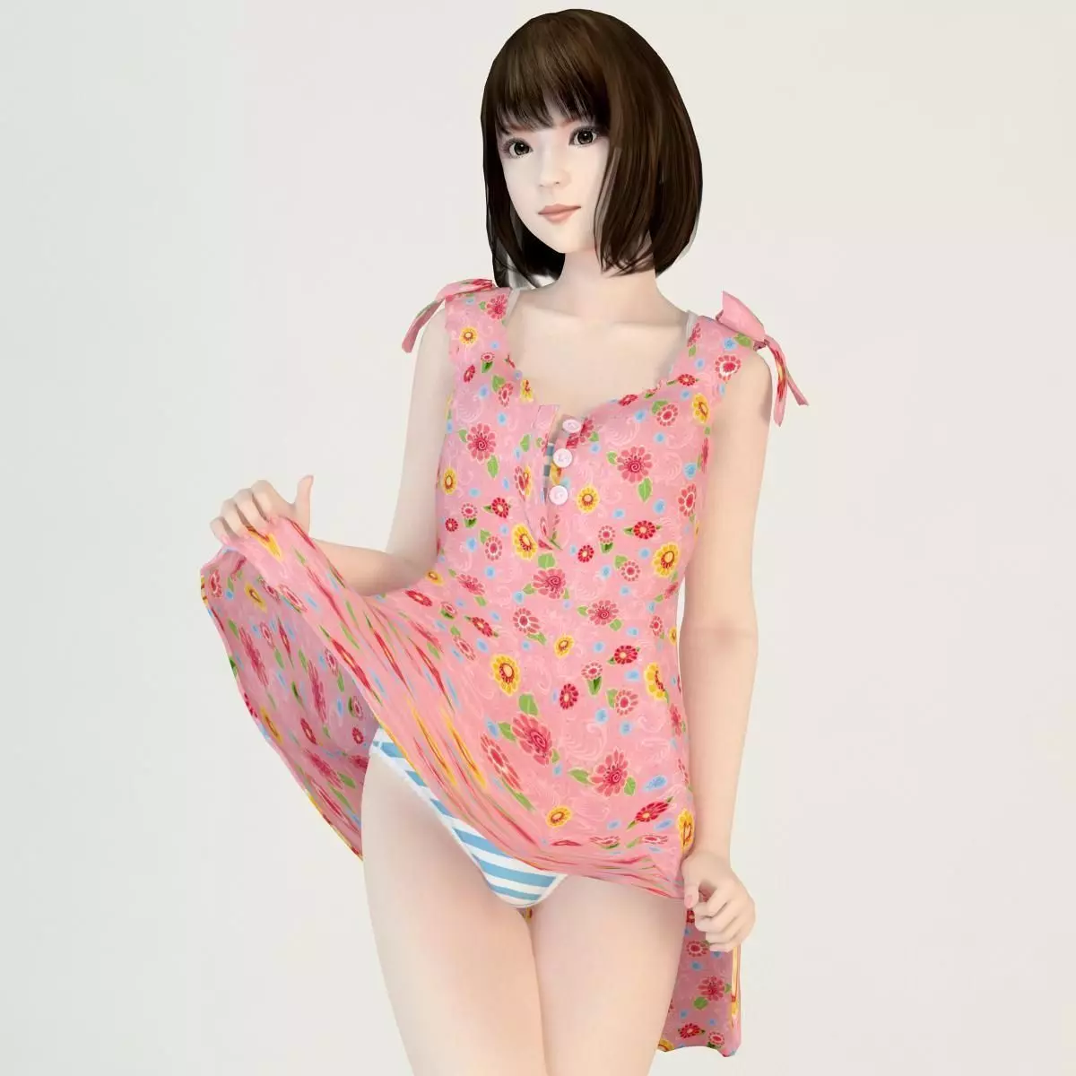 Mariko dress pose 03 3D model_0