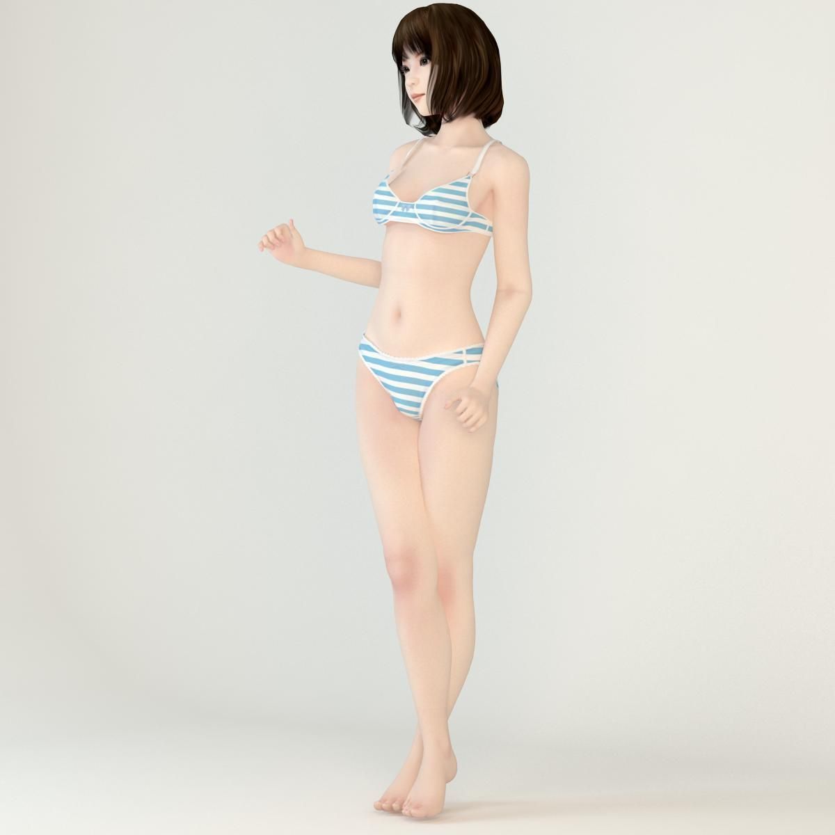 Mariko dress pose 03 3D model_6