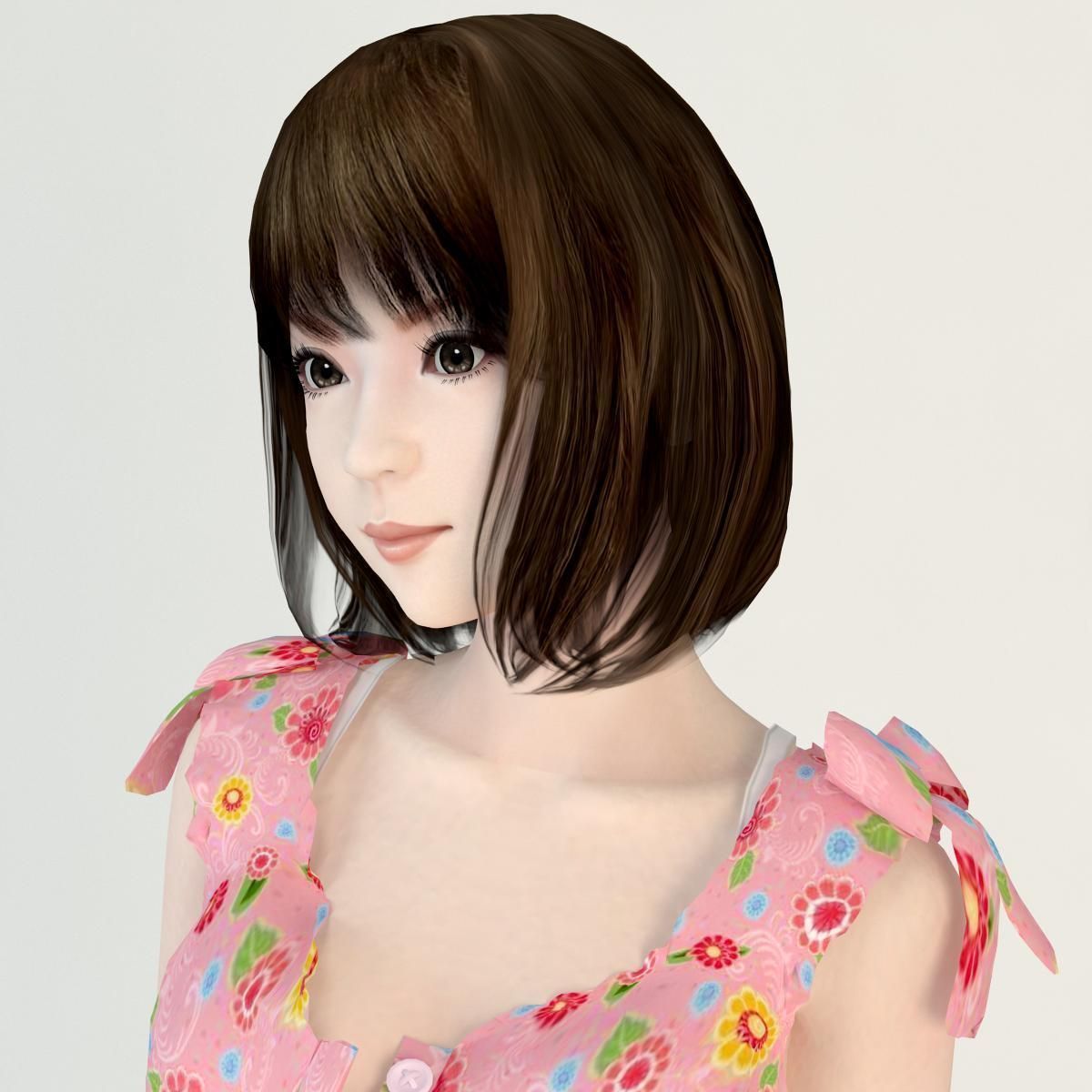 Mariko dress pose 03 3D model_1