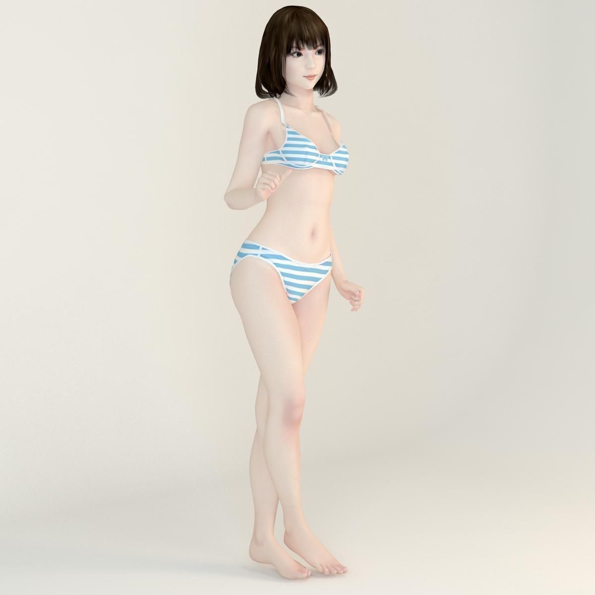 Mariko dress pose 03 3D model_9