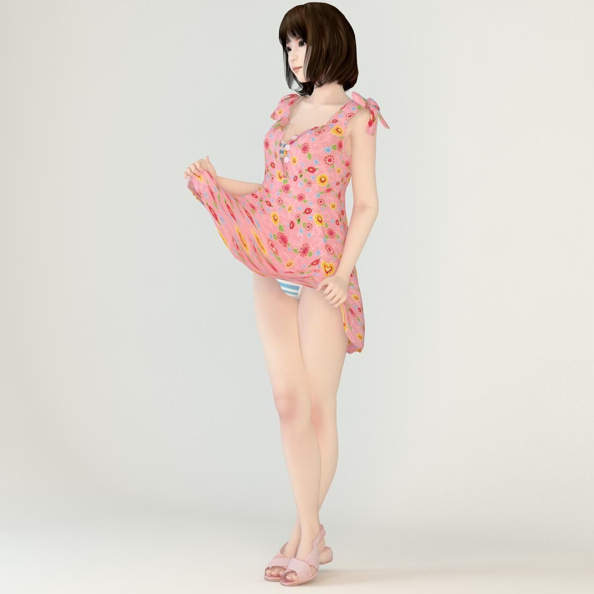 Mariko dress pose 03 3D model_5