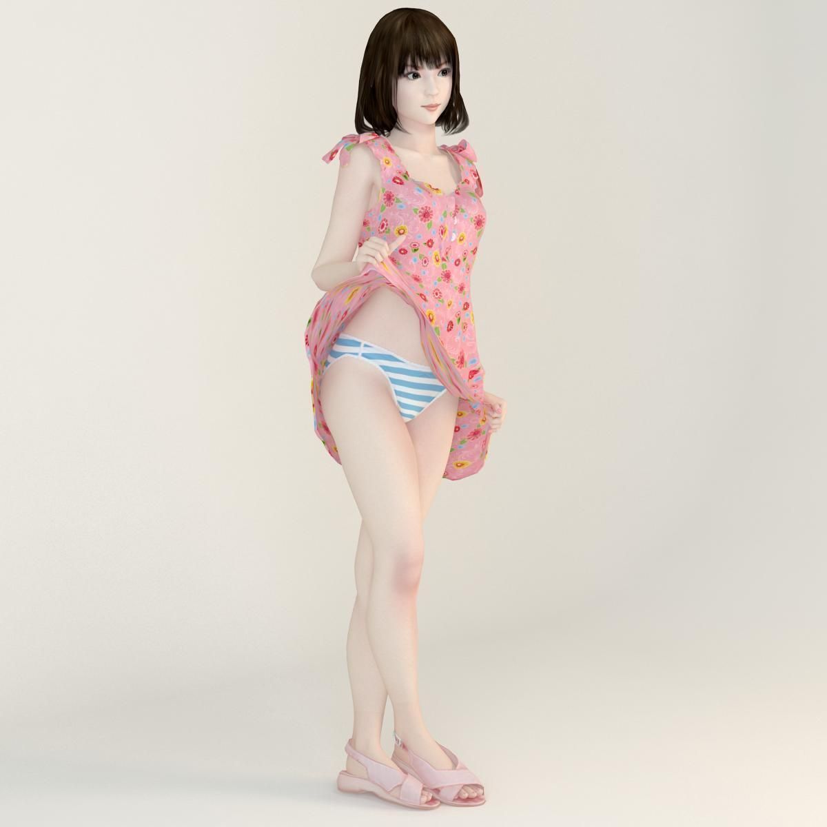 Mariko dress pose 03 3D model_8