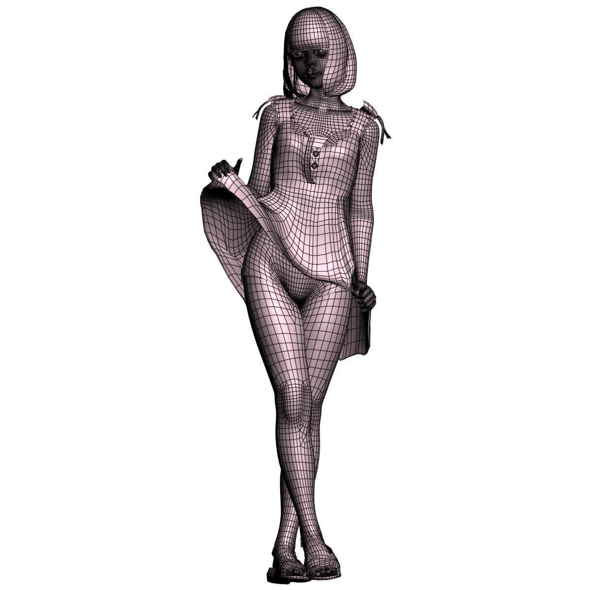 Mariko dress pose 03 3D model_11