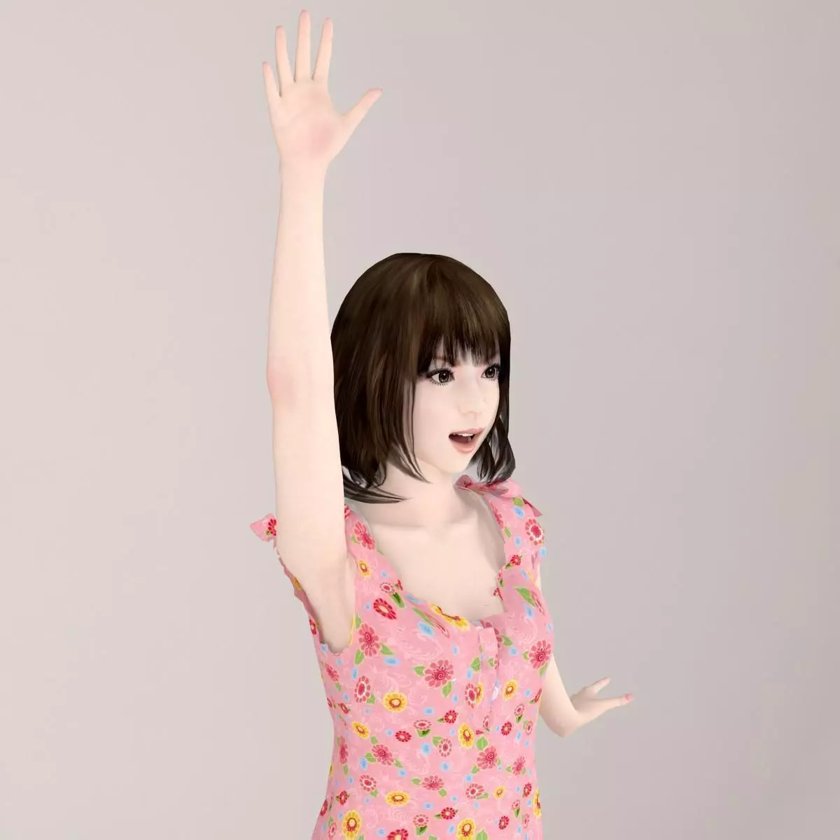 Mariko dress pose 04 3D model_0