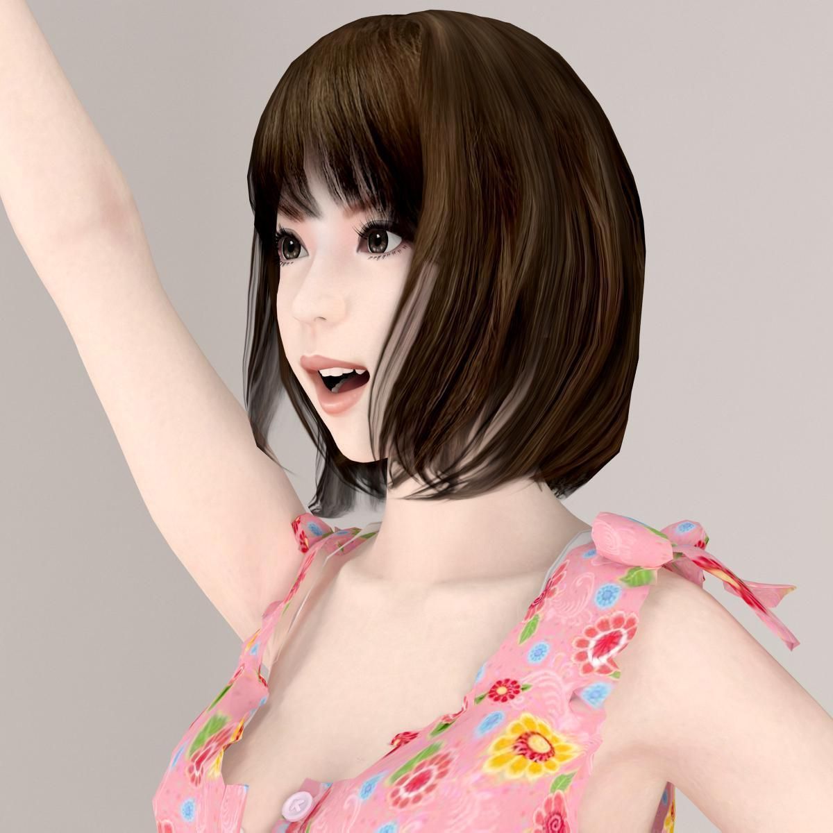 Mariko dress pose 04 3D model_1