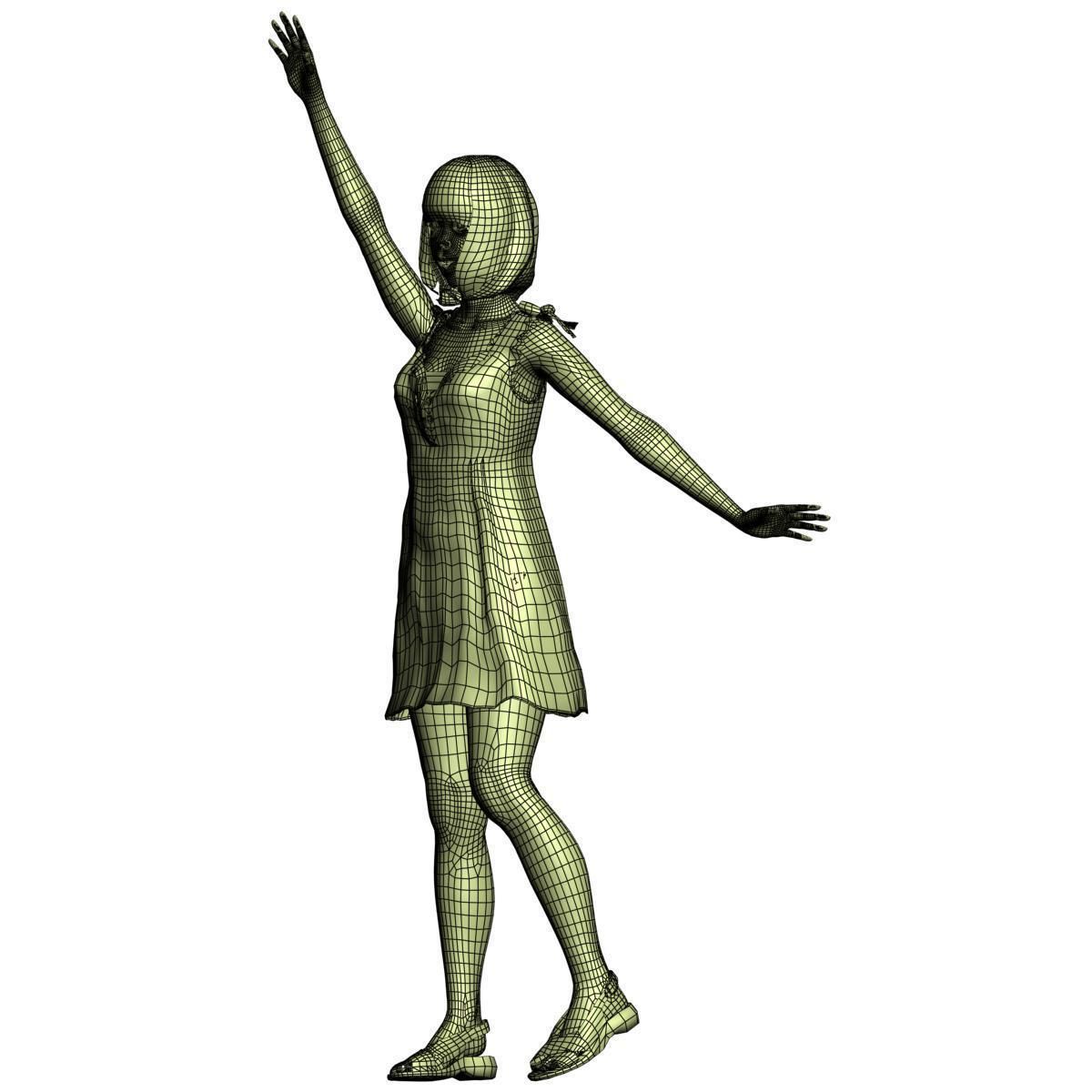 Mariko dress pose 04 3D model_12