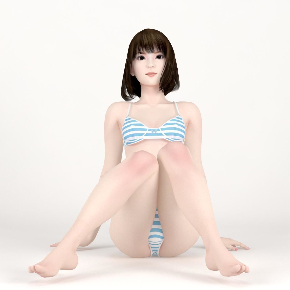 Mariko schoolgirl pose 03 3D model_6