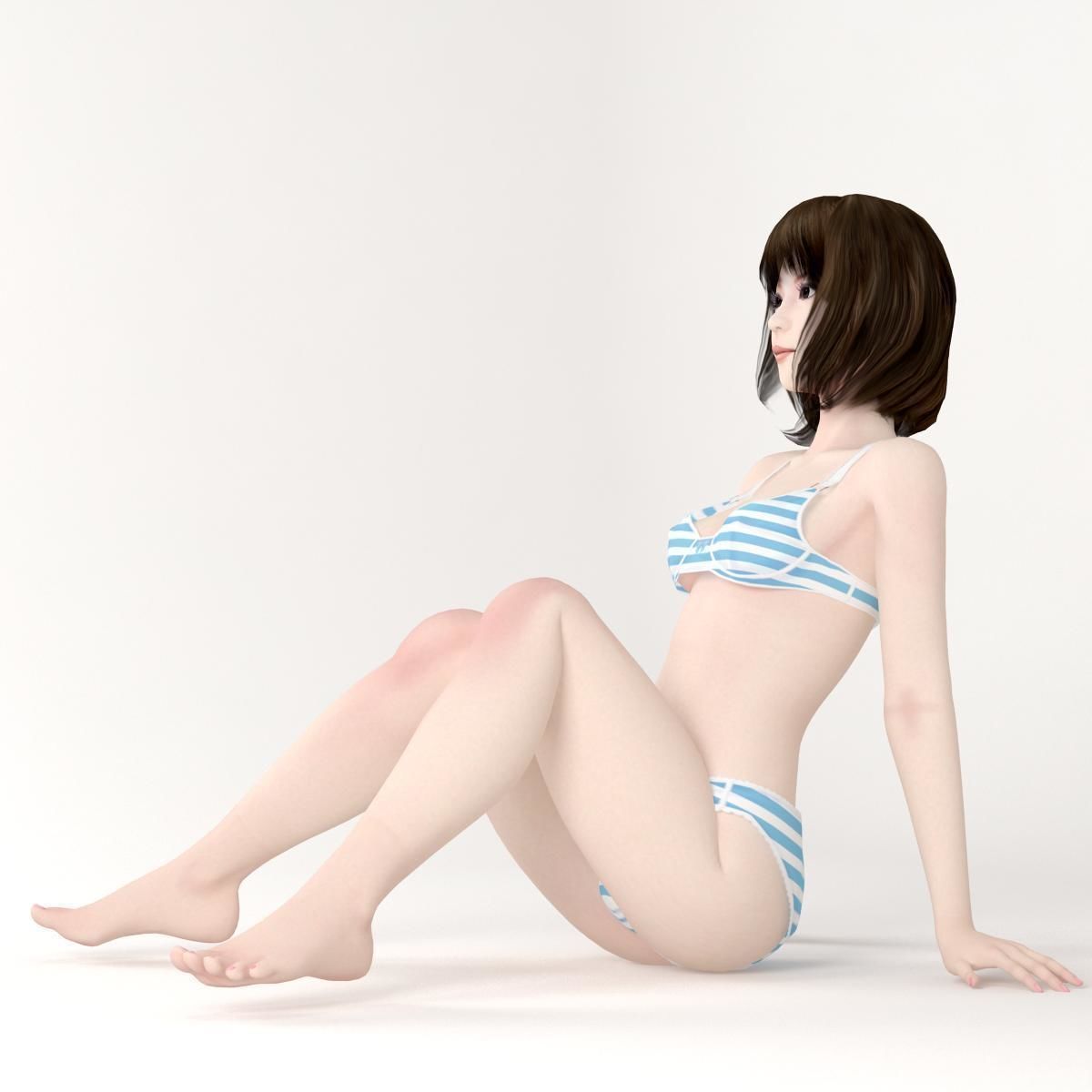 Mariko schoolgirl pose 03 3D model_9