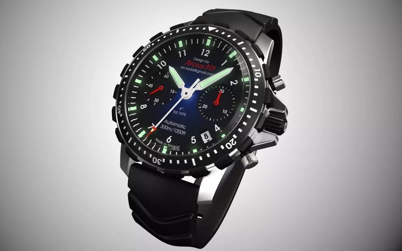 Concept diving watch Free 3D model_0