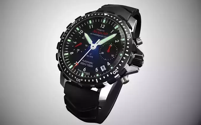 Concept diving watch Free 3D model
