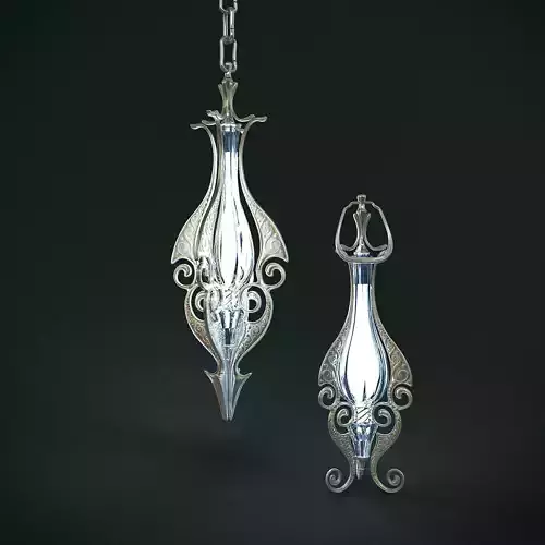 Set of two elven lamps hanging and portable 3D model Set of two elven lamps hanging and portable 3D model