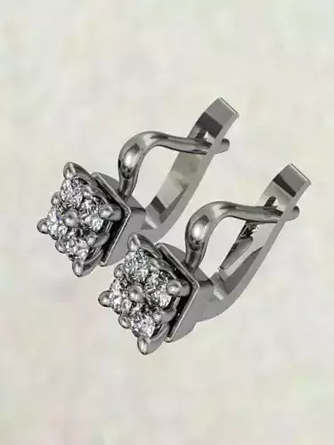 Quadmond Earring with four diamonds