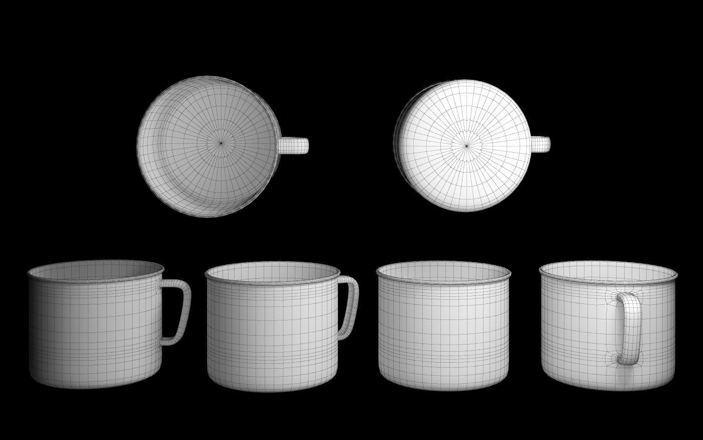 Set enameled cookware 3D model_9